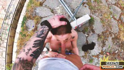 Public amateur Euro MILF with tattoos smashed outdoor - txxx.com